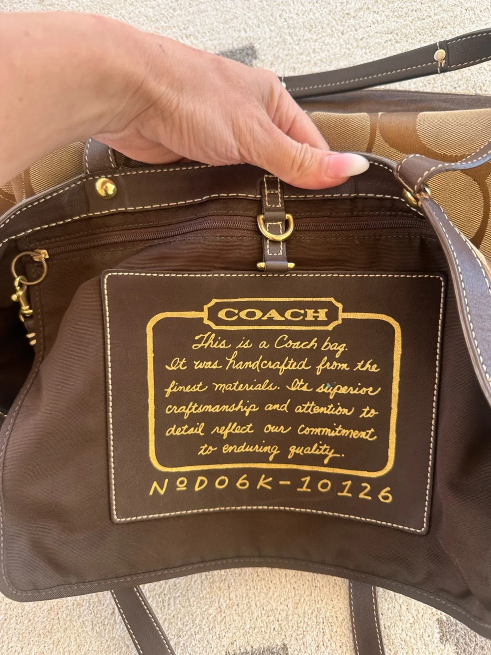 Coach Signature Canvas Tote in Brown and Tan 2006